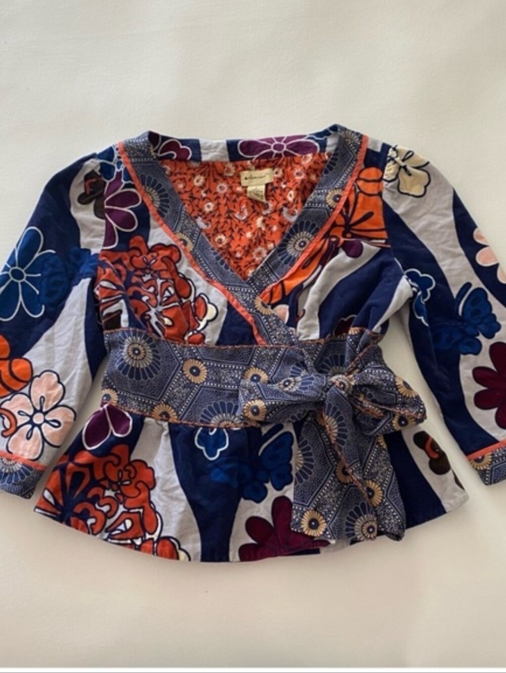 Anthropologie Elevenses Women’s 2 Tokyo Calling Boho‎ Wrap Jacket Floral Y2K